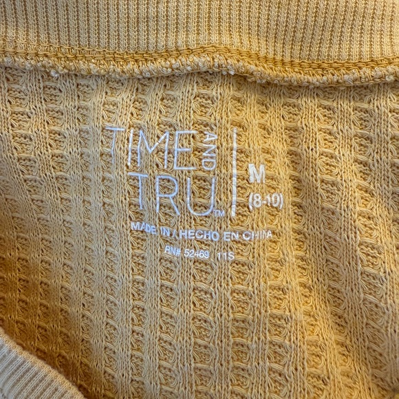 Time & True Yellow Waffle Knit Sweater - Picture 3 of 5
